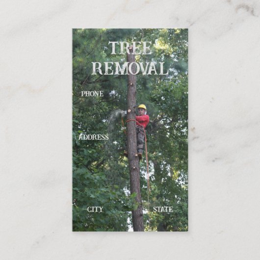 Carte De Visite Services de défrichage d'arbres (Devant)
