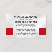 Carte De Visite Services de déménagement - Déménagement - Art lign (Dos)