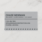 Carte De Visite Services de démolition Casque de chantier Bleu fon (Dos)