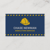 Carte De Visite Services de démolition Casque de chantier Bleu fon (Devant)
