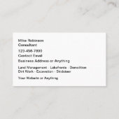 Carte De Visite Services de démolition et d'excavation (Dos)