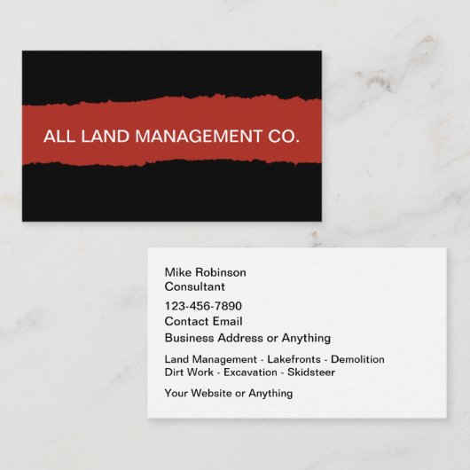 Carte De Visite Services de démolition et d'excavation (Devant / Derrière)