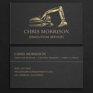 Carte De Visite Services de démolition Excavatrice Professionnel