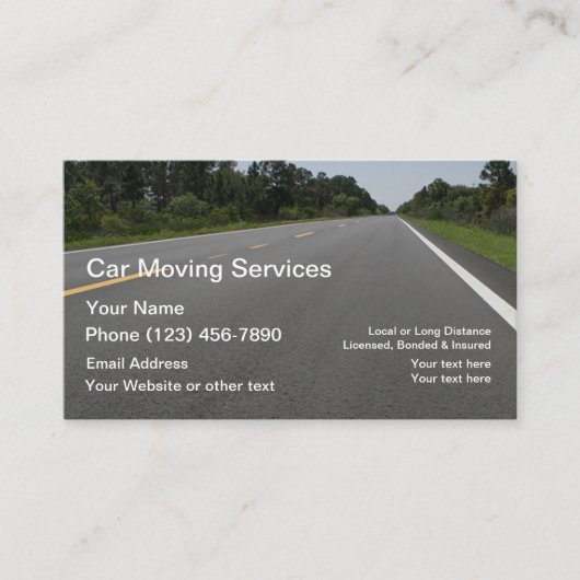 Carte De Visite Services de déplacement de voiture (Devant)
