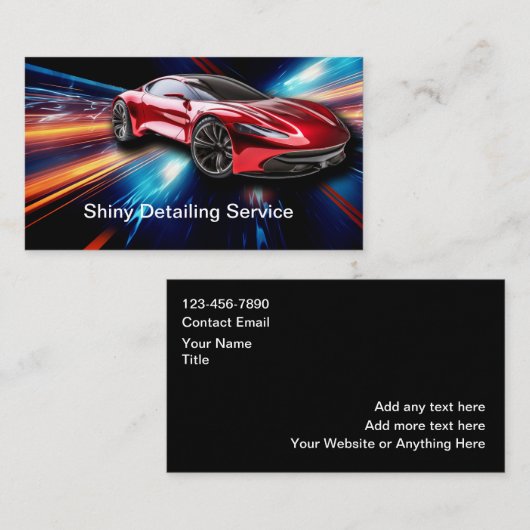 Carte De Visite Services de detailing automobile les plus cool (Devant / Derrière)