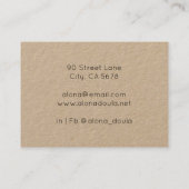 Carte de visite Services de Doula Rustique  (Dos)