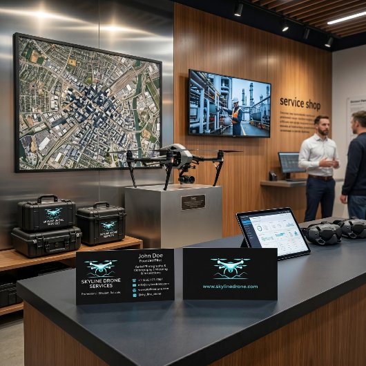 Carte De Visite Services de drone professionnels pour l'immobilier