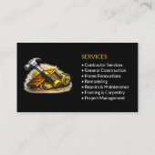 Carte De Visite Services de Entrepreneur Noir Professionnel (Dos)