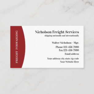 Carte De Visite Services de fret Style Moderne