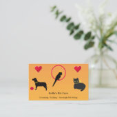 Carte De Visite Services de garde d'animaux de compagnie illustrés (Debout devant)