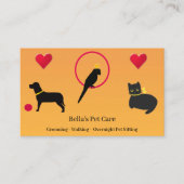 Carte De Visite Services de garde d'animaux de compagnie illustrés (Devant)