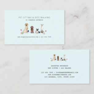 Carte De Visite Services de garde d'animaux et de promenade de chi