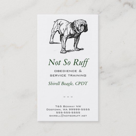 Carte De Visite Services de garde de chiens professionnels (Devant)