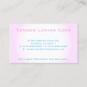 Carte De Visite Services de garde d'enfants (Dos)