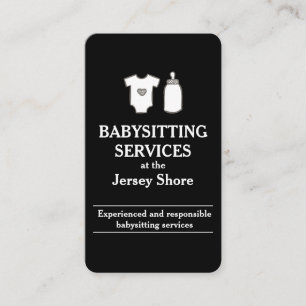 Carte De Visite Services de garde d'enfants au Jersey Shore Black