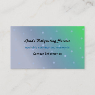 Carte De Visite Services de gardiennage et de garde d'enfants