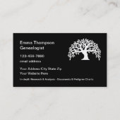 Carte De Visite Services de généalogie familiale branchés (Dos)