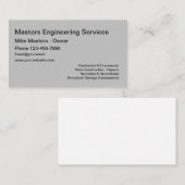 Carte De Visite Services de génie construction (Devant / Derrière)