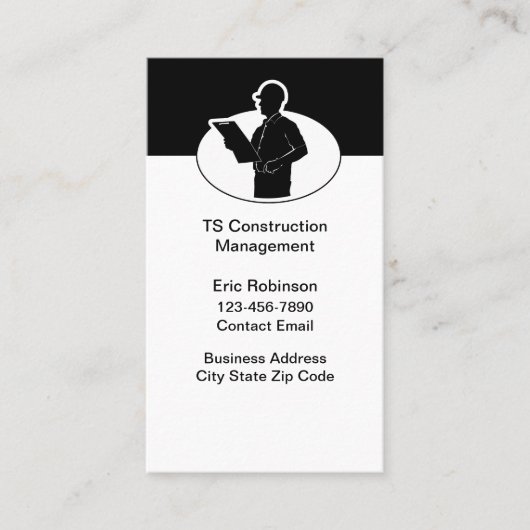 Carte De Visite Services de gestion de construction (Devant)