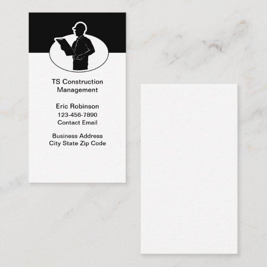 Carte De Visite Services de gestion de la construction (Devant / Derrière)