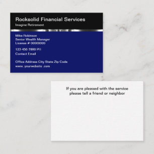 Carte De Visite Services de gestion de patrimoine financiers Class