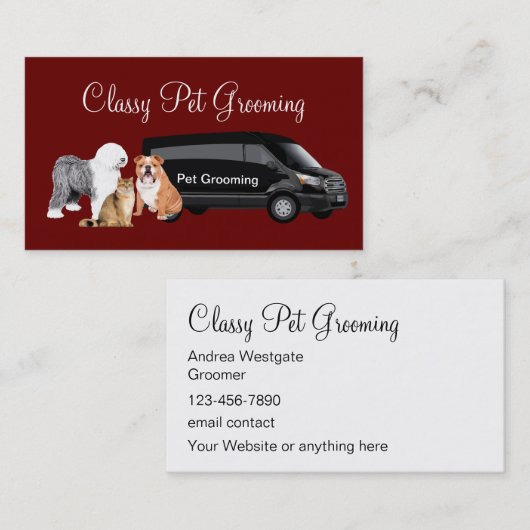 Carte De Visite Services de grossissement d'animaux de compagnie c (Devant / Derrière)