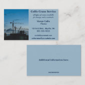 Carte De Visite Services de grue de construction modifiables (Devant / Derrière)
