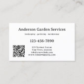 Carte De Visite Services de jardin vert (Dos)