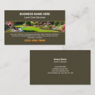 Carte De Visite Services de jardinage d'aménagement paysager d'ent