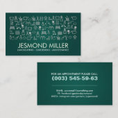 Carte De Visite Services de jardinage - icônes blanches sur vert é (Devant / Derrière)