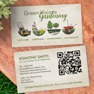 Carte De Visite Services de jardinage - Illustration à main