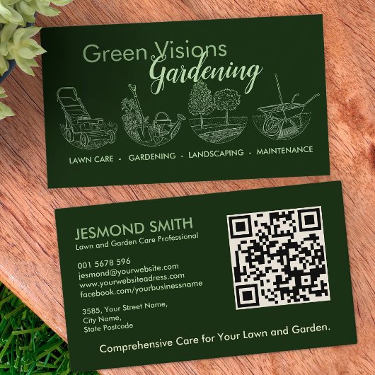 Carte De Visite Services de jardinage - Illustration à main