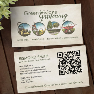 Carte De Visite Services de jardinage - Illustration à main