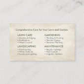Carte De Visite Services de jardinage - Illustration à main (Dos)