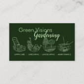 Carte De Visite Services de jardinage - Illustration à main (Devant)