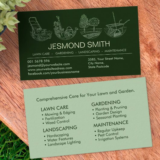 Carte De Visite Services de jardinage - Illustration d'art en lign