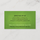 Carte De Visite Services de jardinage paysager (Dos)