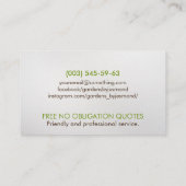 Carte De Visite Services de jardinage paysager (Dos)