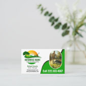 Carte De Visite Services de jardinage paysager élégants (Debout devant)