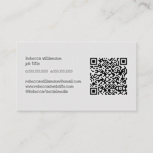 Carte De Visite Services de jardinage Whimsical et code QR (Dos)