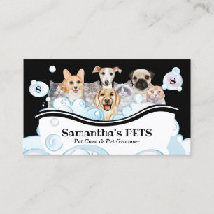 Carte De Visite Services de l'agence de soins pour animaux Bubble