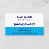 Carte De Visite Services de lavage à pression blanc et bleu (Dos)