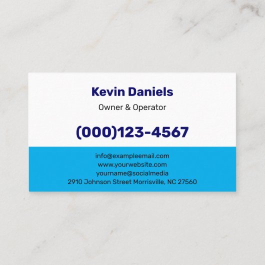 Carte De Visite Services de lavage à pression blanc et bleu (Dos)