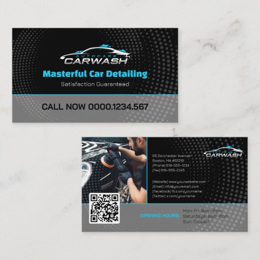 Carte De Visite Services de lavage de voiture | Professionnel (Devant / Derrière)