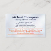 Carte De Visite Services de lavage sous pression (Dos)