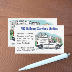 Carte De Visite Services de livraison avec nom sur la camionnette