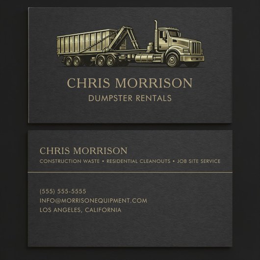 Carte De Visite Services de location de bennes Professionnel 