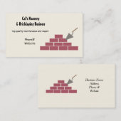 Carte De Visite Services de maçonnerie et de brique (Devant / Derrière)