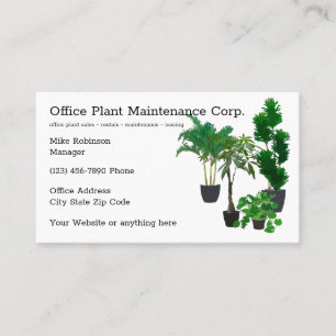 Carte De Visite Services de maintenance des Plantes de bureau