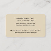 Carte De Visite Services de massage Médicale (Dos)